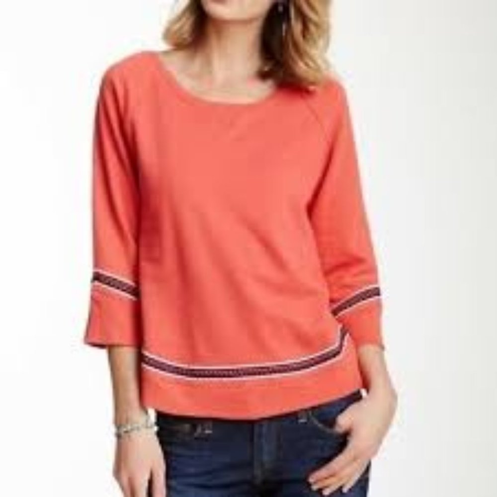 Lucky Brand Lotus Embroidered Sweatshirt Large